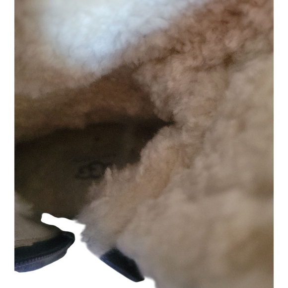 UGG Australia Broome II Black Tall Leather Shearling Winter Women's Boots 6.5 - Picture 8 of 12